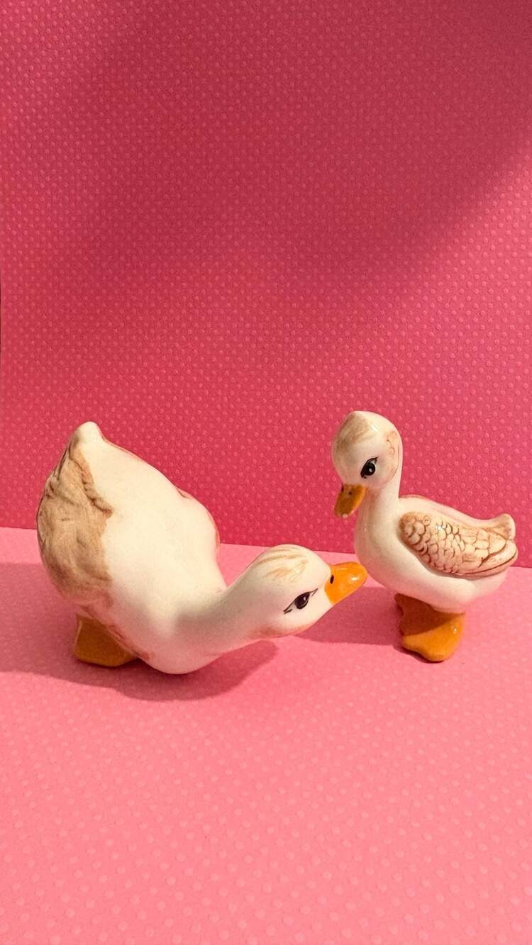 Vintage Ceramic Duck Figurines Set of 2